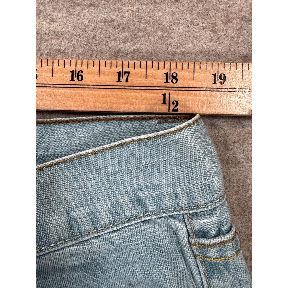 Levi's 501 Jeans Mens 36x34 Light Blue Denim Distressed Straight Leg Button Fly